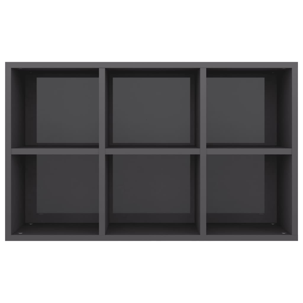 Book Cabinet/Sideboard High Gloss Grey 66x30x97.8 cm Chipboard