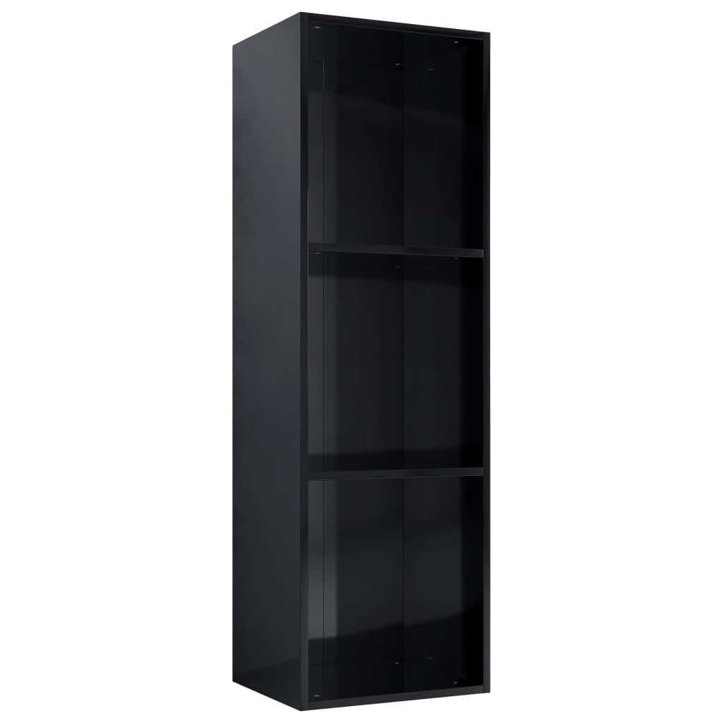 Book Cabinet/TV Cabinet High Gloss Black 36x30x114 cm Chipboard