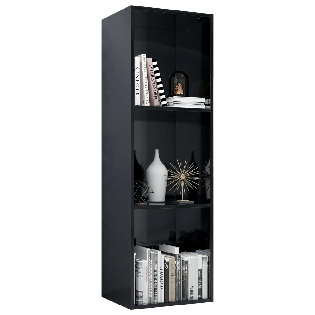 Book Cabinet/TV Cabinet High Gloss Black 36x30x114 cm Chipboard