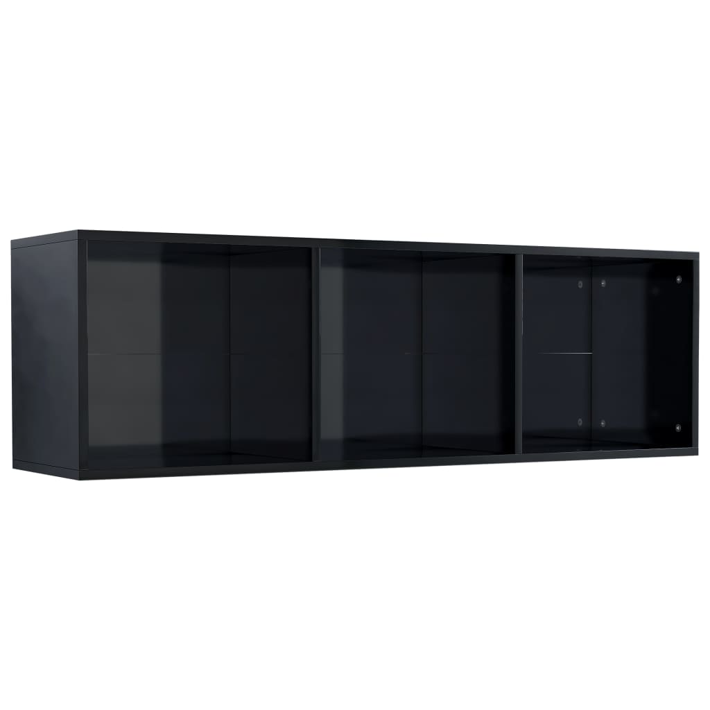 Book Cabinet/TV Cabinet High Gloss Black 36x30x114 cm Chipboard