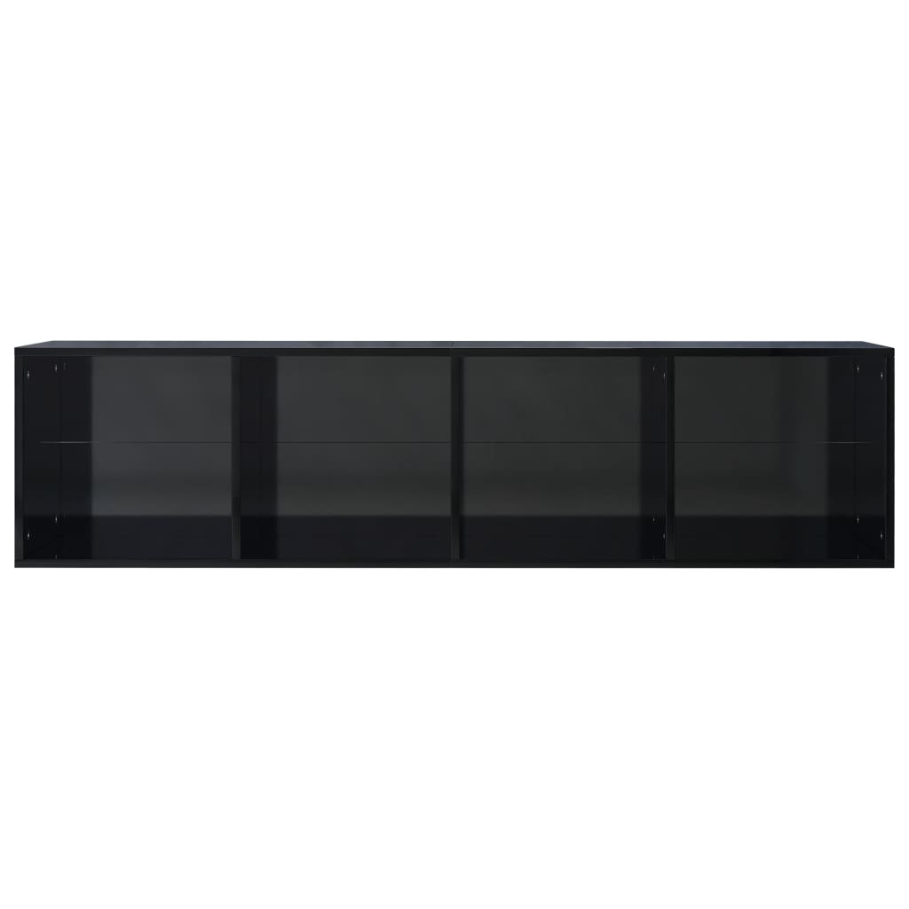 Book Cabinet/TV Cabinet High Gloss Black 36x30x143 cm Chipboard