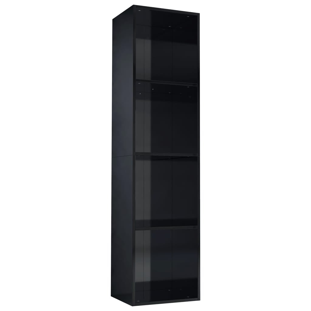 Book Cabinet/TV Cabinet High Gloss Black 36x30x143 cm Chipboard