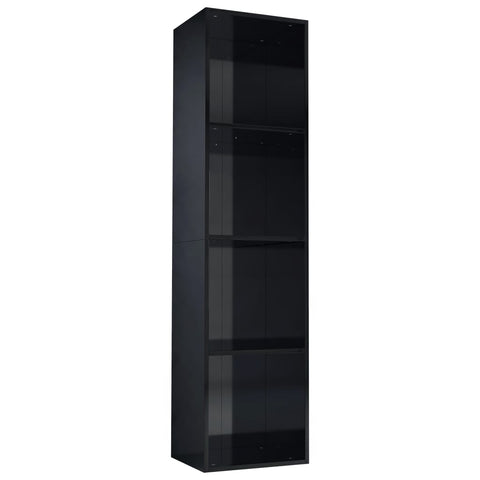 Book Cabinet/TV Cabinet  High Gloss Black Chipboard