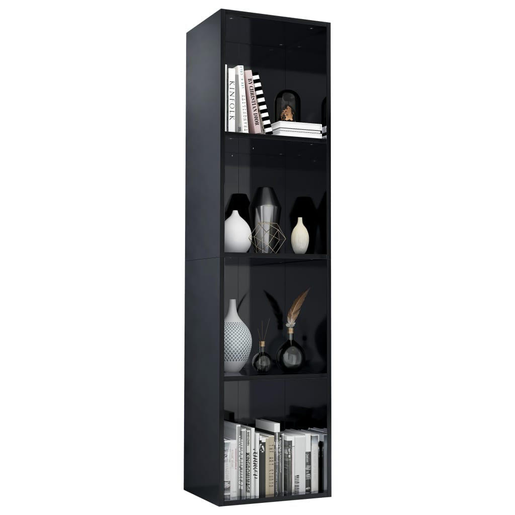 Book Cabinet/TV Cabinet High Gloss Black 36x30x143 cm Chipboard