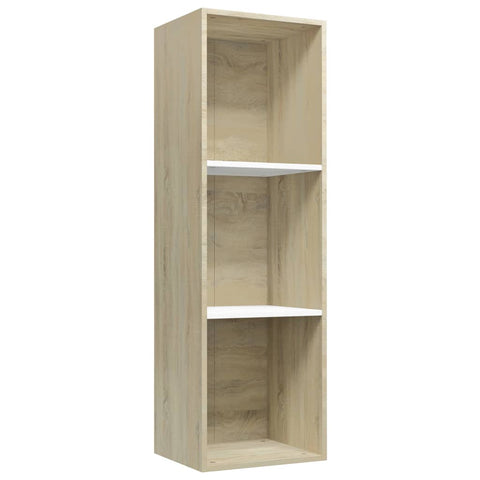 Book Cabinet/TV Cabinet White and Sonoma Oak Chipboard