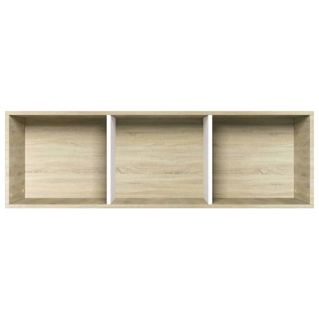 Book Cabinet/TV Cabinet White and Sonoma Oak 36x30x114 cm Chipboard