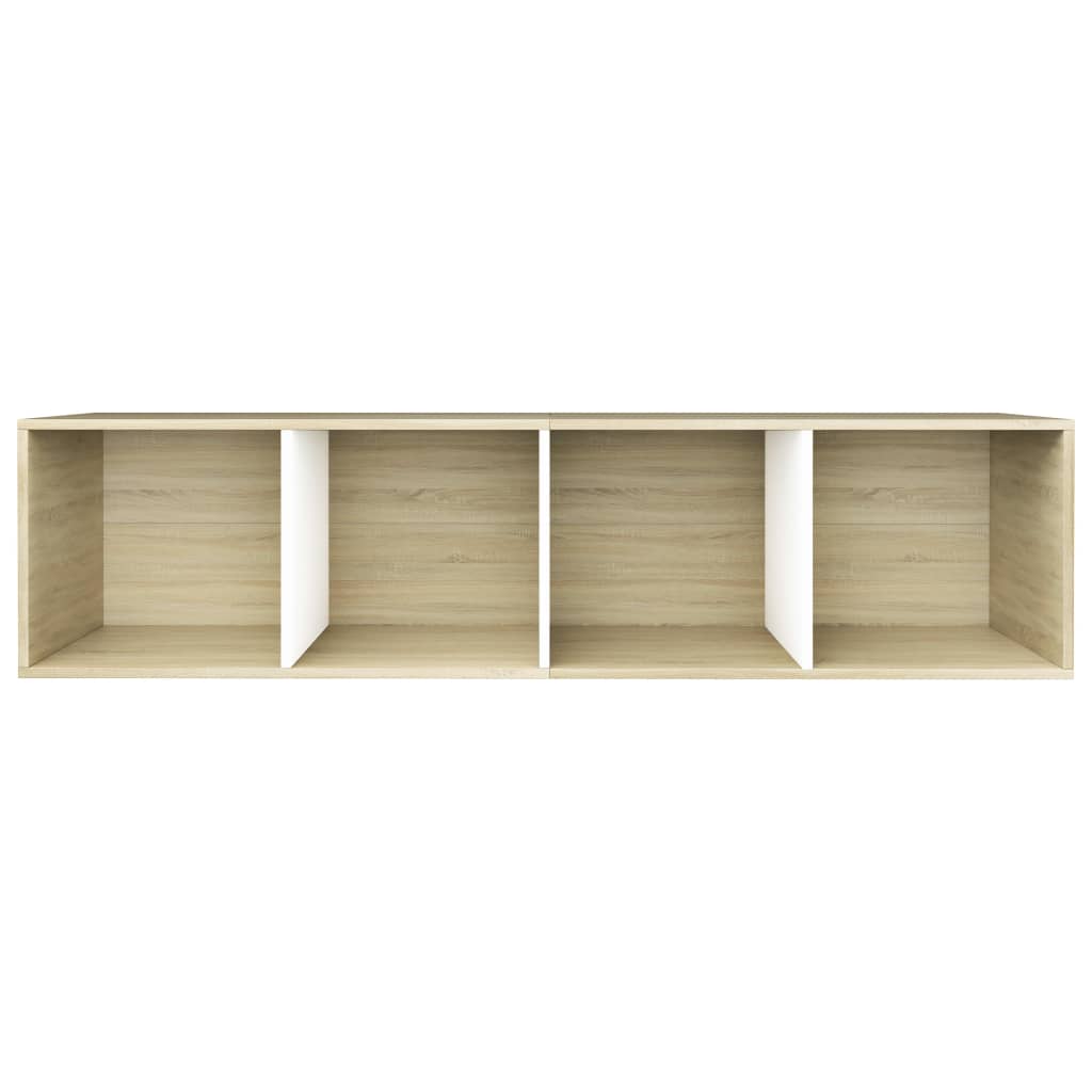Book Cabinet/TV Cabinet White and Sonoma Oak 36x30x143 cm Chipboard
