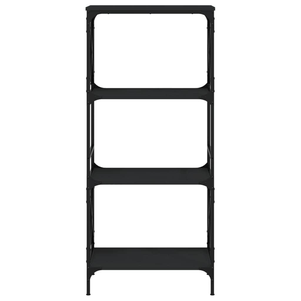 Bookcase 4,5,6-Tier Black Engineered Wood
