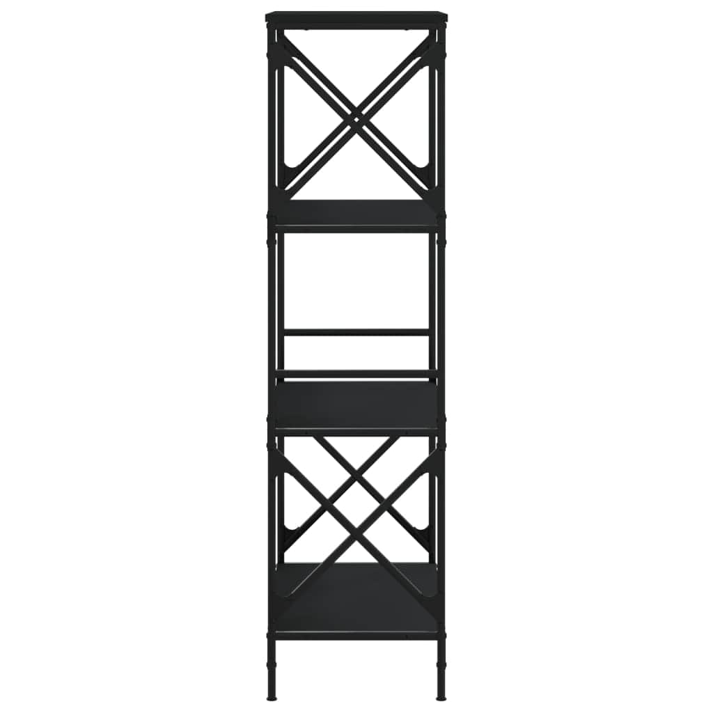 Bookcase 4,5,6-Tier Black Engineered Wood