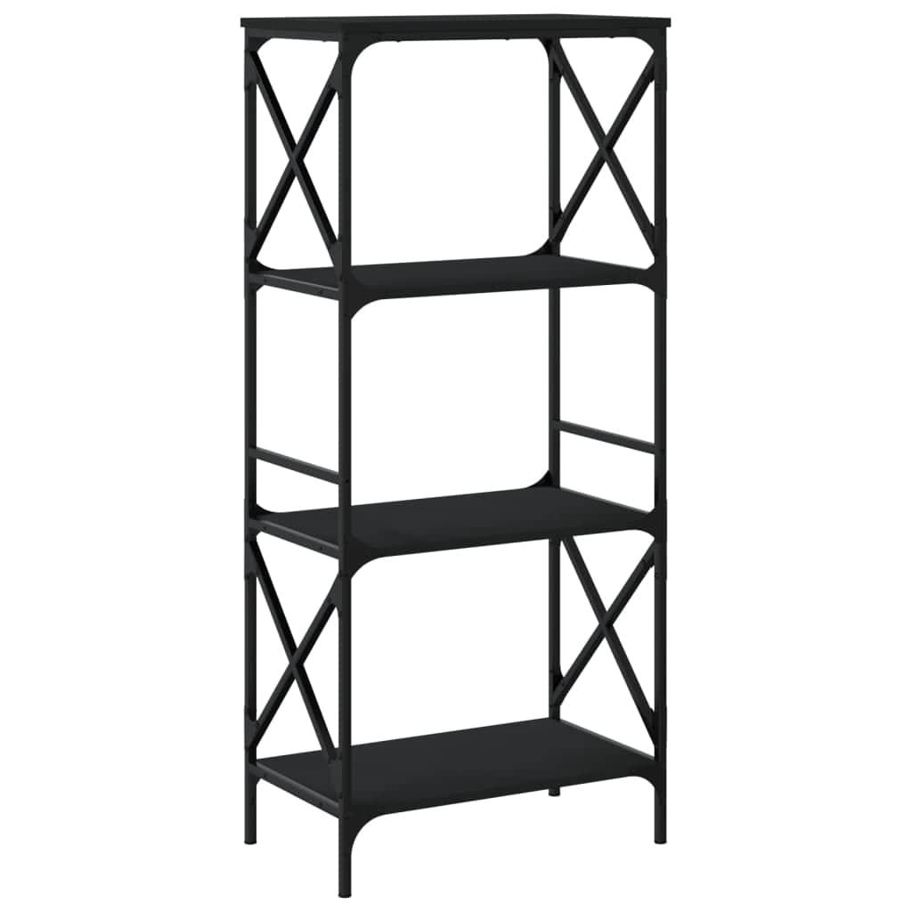 Bookcase 4,5,6-Tier Black Engineered Wood