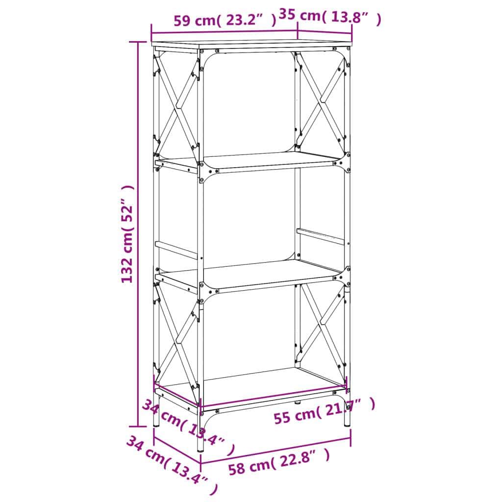 Bookcase 4,5,6-Tier Black Engineered Wood