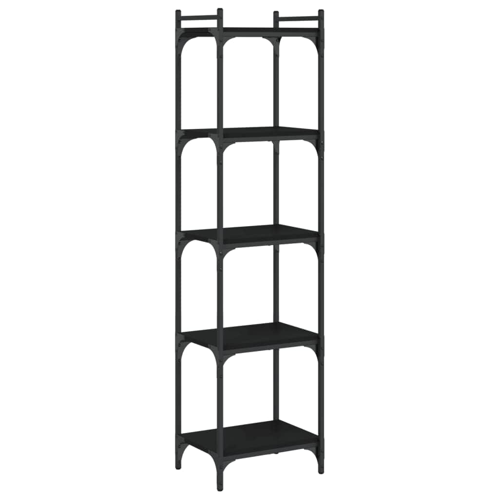 Bookcase 4,5,6-Tier Black Engineered Wood