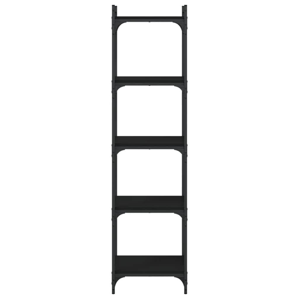 Bookcase 4,5,6-Tier Black Engineered Wood