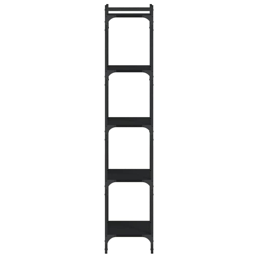 Bookcase 4,5,6-Tier Black Engineered Wood