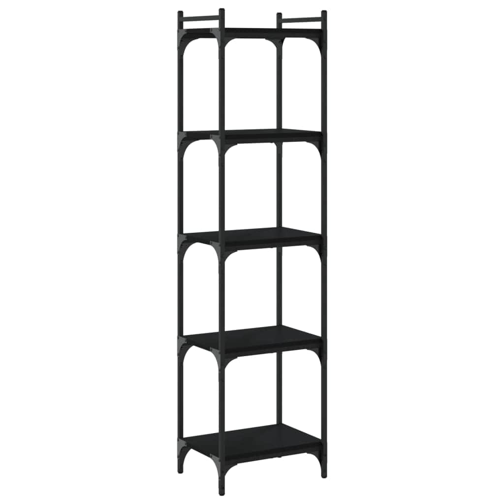 Bookcase 4,5,6-Tier Black Engineered Wood