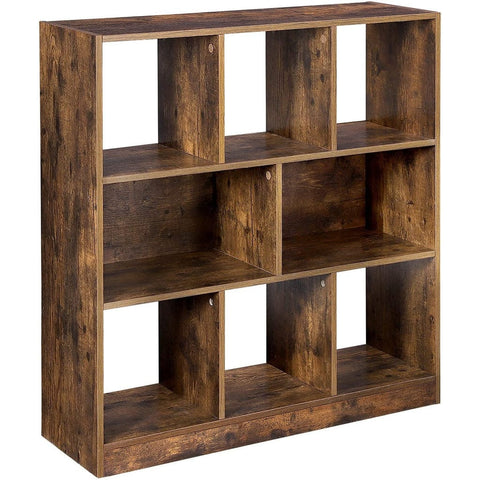 Bookcase with Open Shelves Rustic Brown LBC55BX