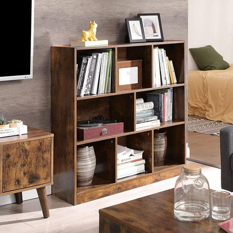 Bookcase with Open Shelves Rustic Brown LBC55BX