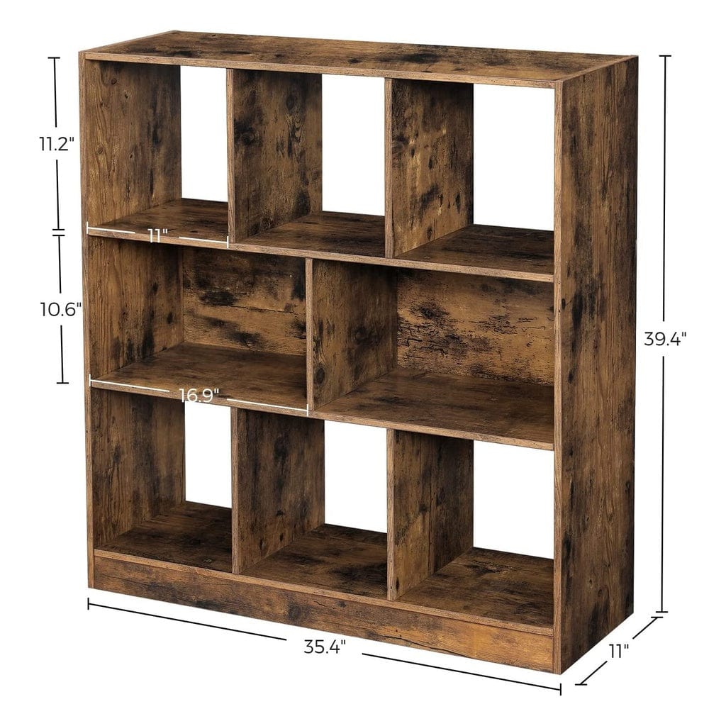 Bookcase with Open Shelves Rustic Brown LBC55BX