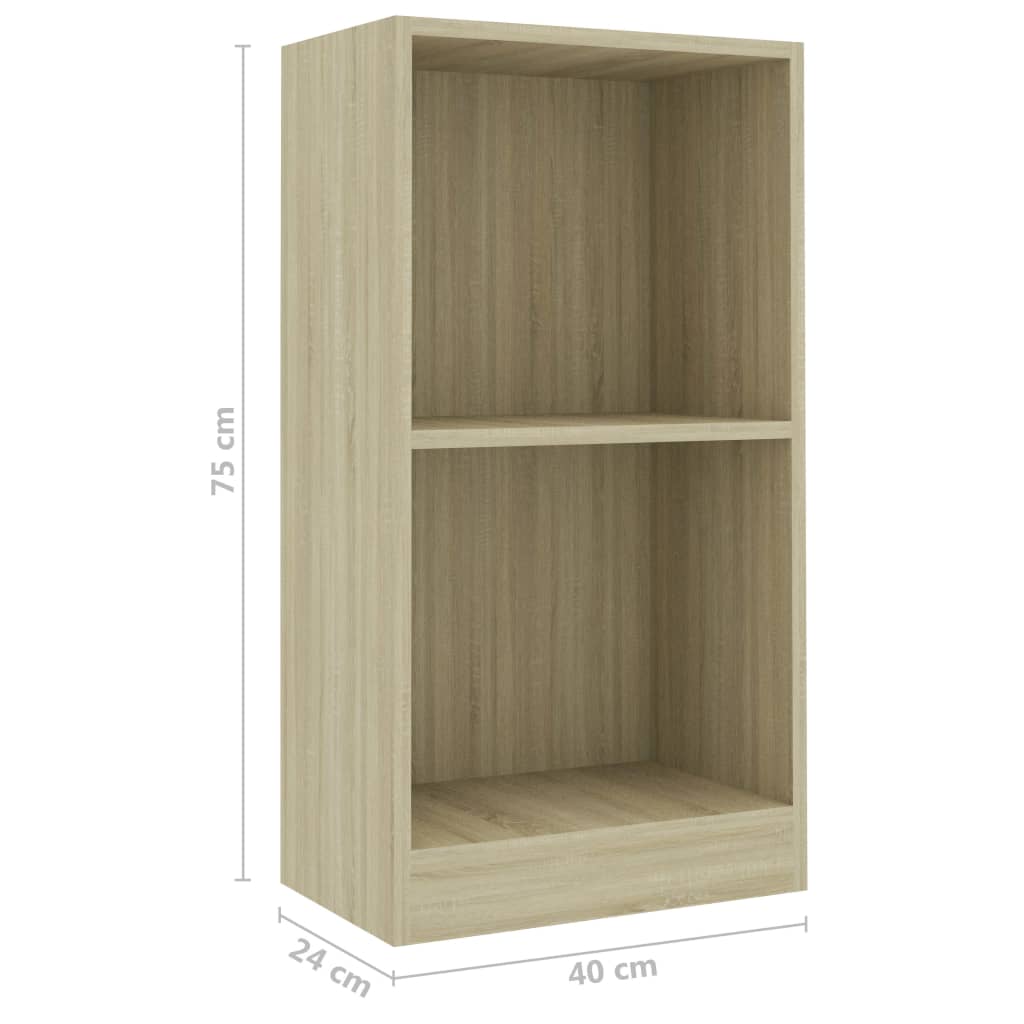 Bookshelf Sonoma Oak 40x24x75 cm Chipboard