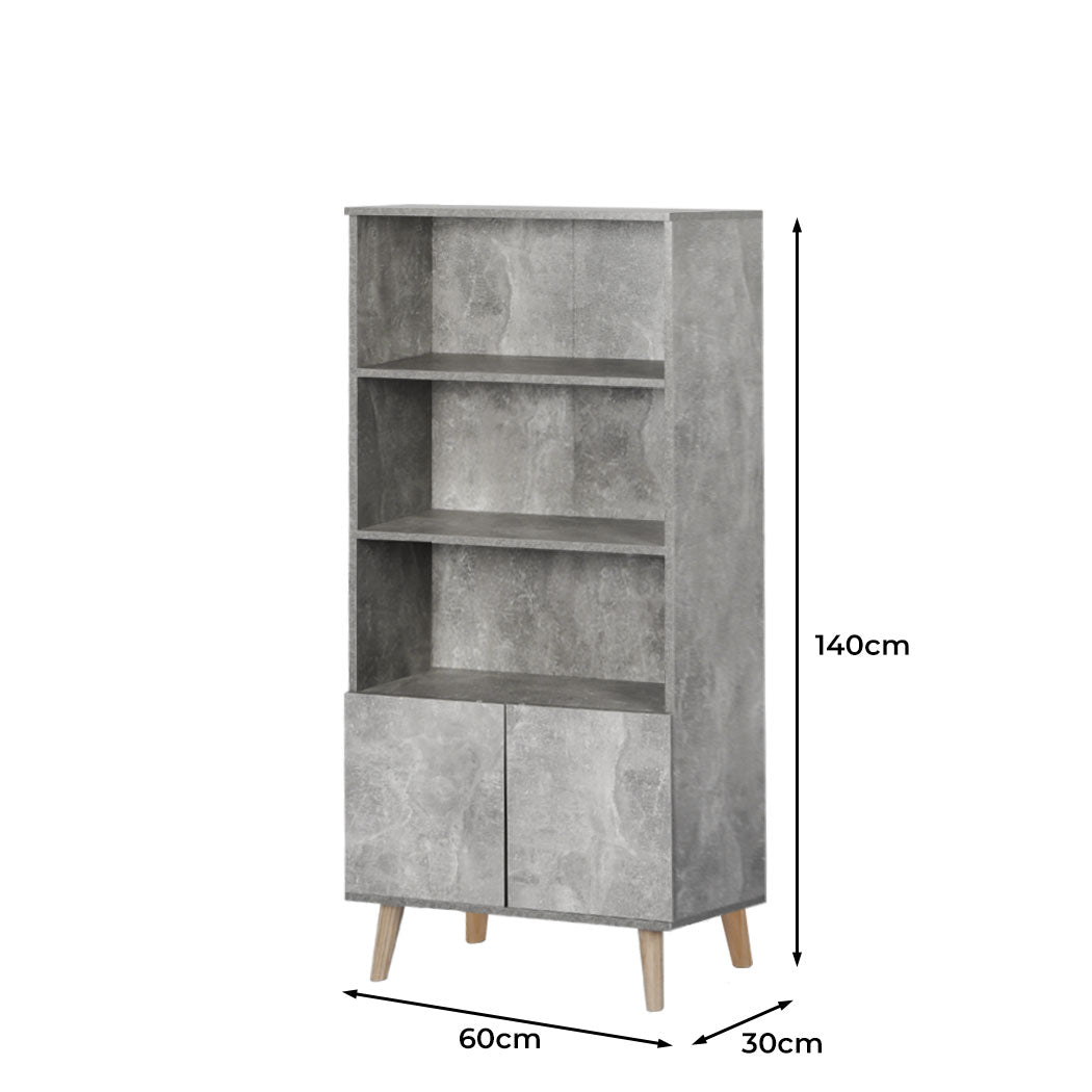 Bookshelf Storage Cabinet Industrial Bookcase Open Shelves