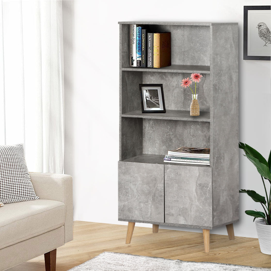 Bookshelf Storage Cabinet Industrial Bookcase Open Shelves