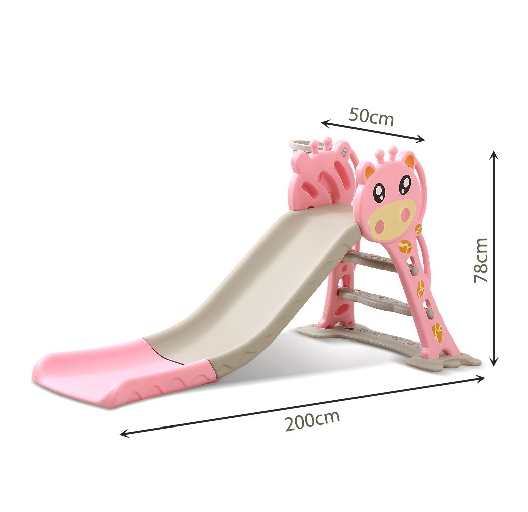 kids products BoPeep Kids Slide Outdoor Basketball Ring Activity Center Toddlers Play Set Pink
