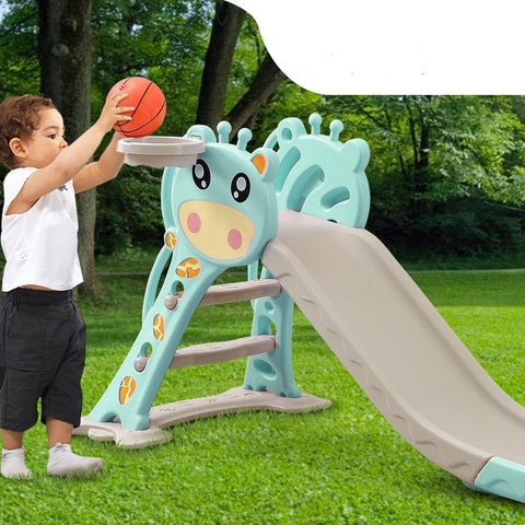 kids products BoPeep Kids Slide Outdoor Basketball Ring Activity Center Toddlers PlaySet Green