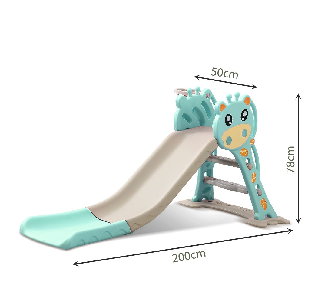 kids products BoPeep Kids Slide Outdoor Basketball Ring Activity Center Toddlers PlaySet Green