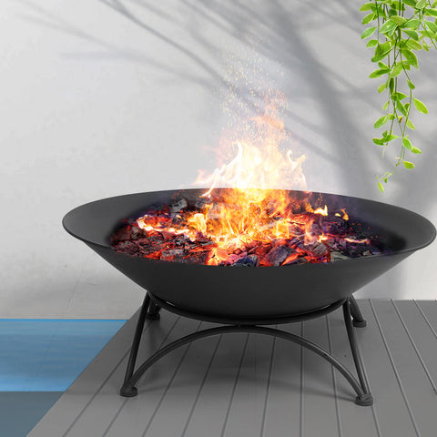 Bowl Firepit 2IN1 Steel Fire Pit Garden Outdoor Patio Fireplace Heater 70 Black