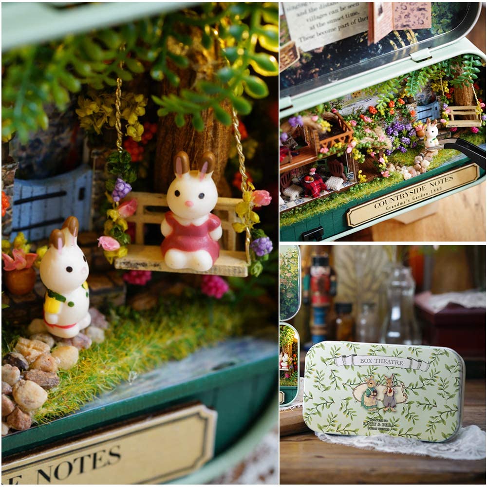 Box Theatre Doll House Furniture Miniature, 1:24 Dollhouse Kit For Kids (Countryside Notes