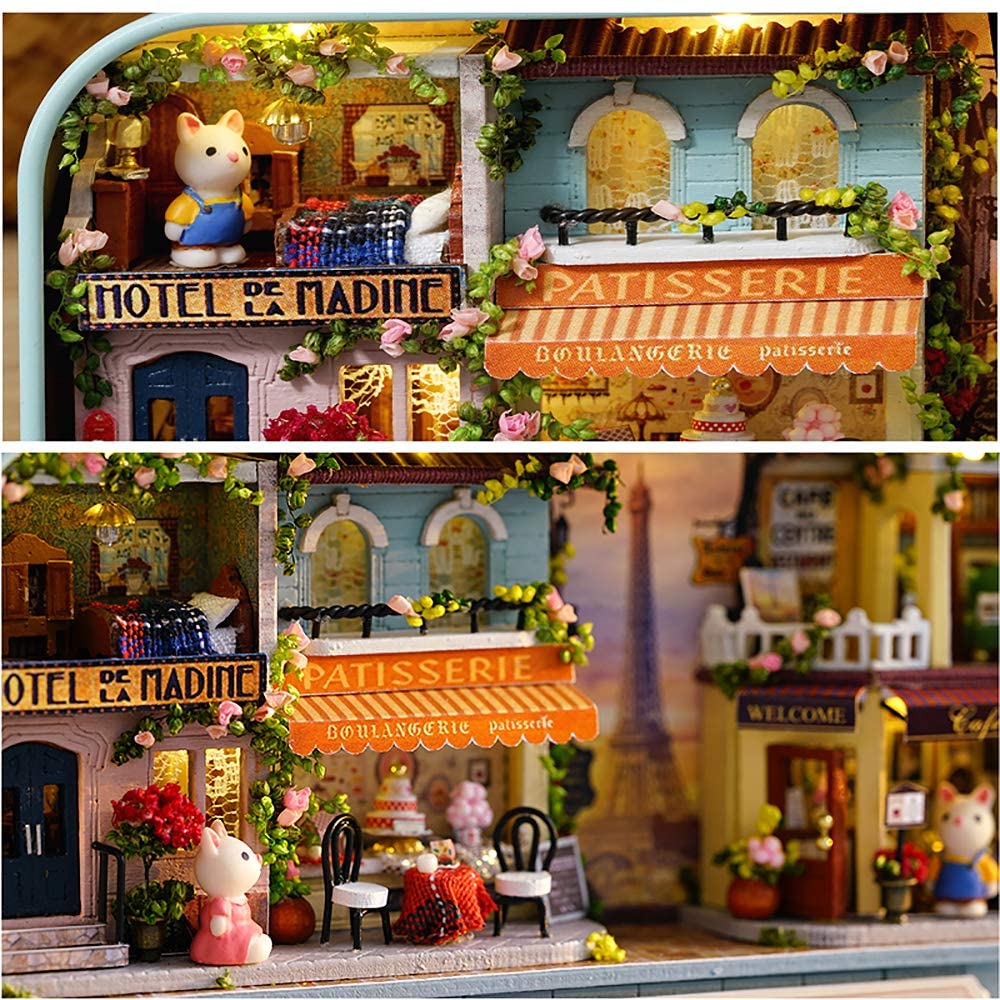 Box Theatre Doll House Furniture Miniature, 1:24 Dollhouse Kit For Kids (Roaming In Paris
