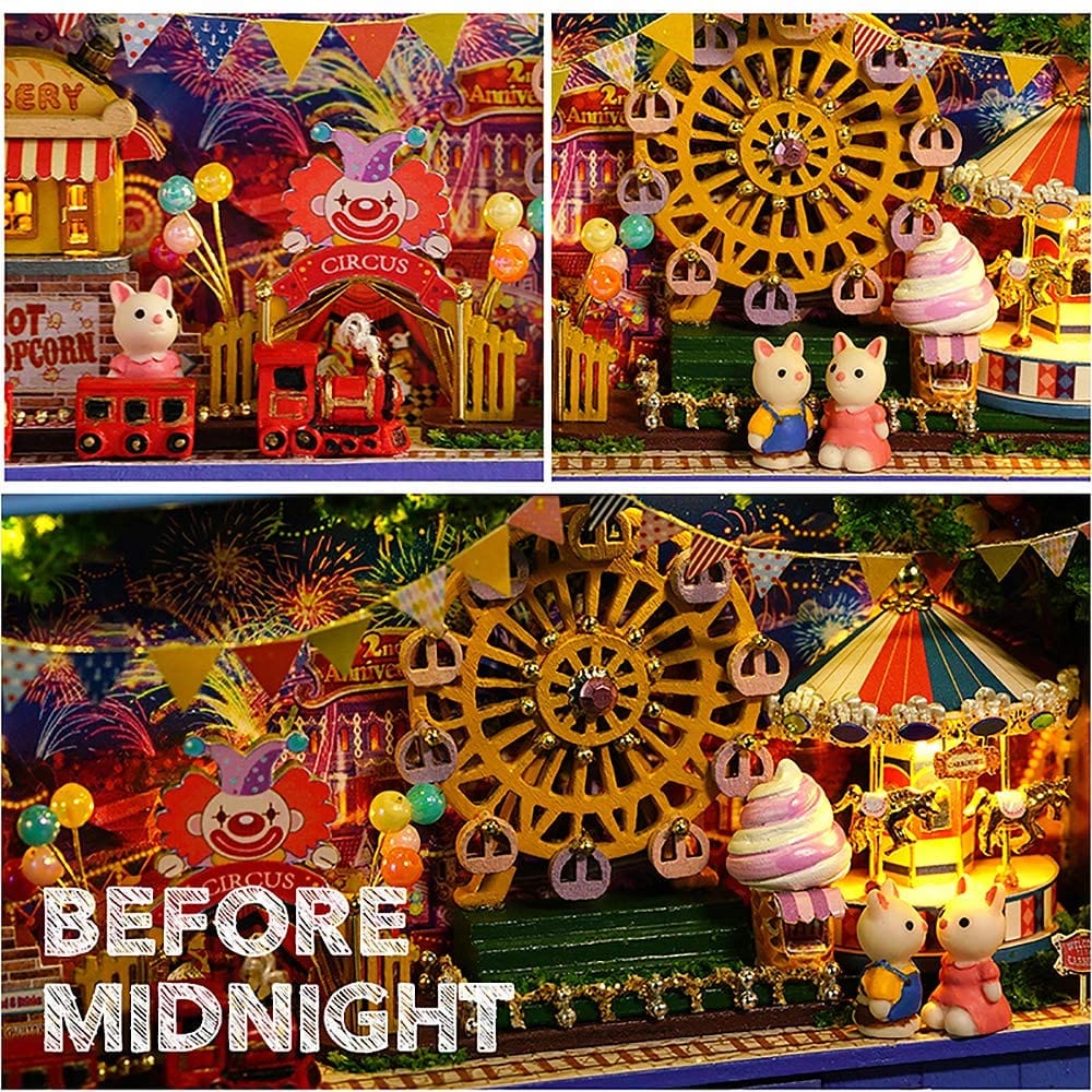 Box Theatre Doll House LED Furniture Miniature, 1:24 Dollhouse Kit For Kids