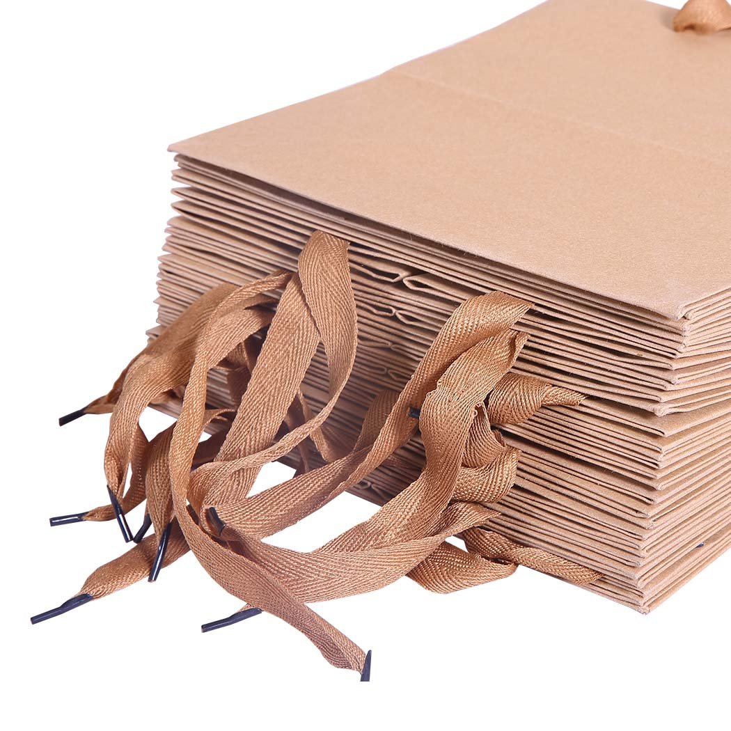 Storage & Packaging Brown Paper Bag with Handles x 50
