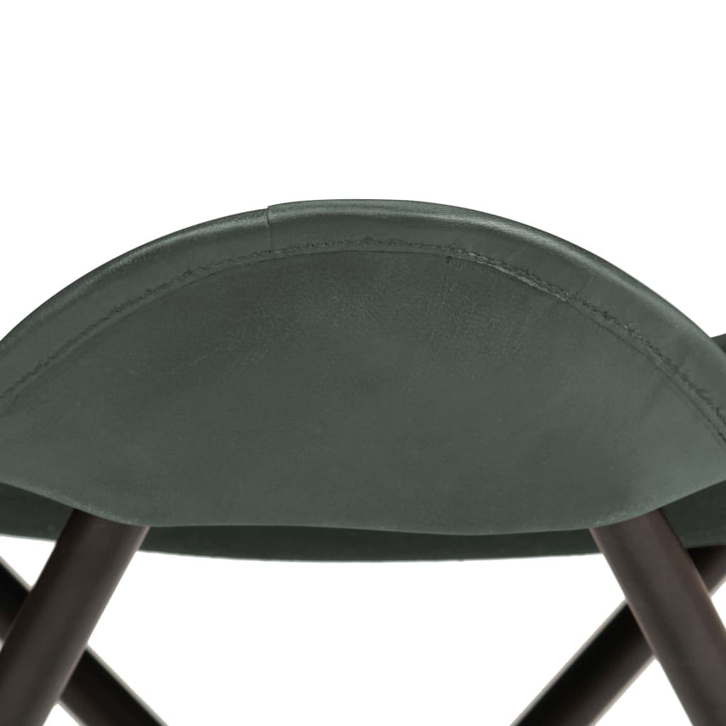 Butterfly Stool Grey Real Leather