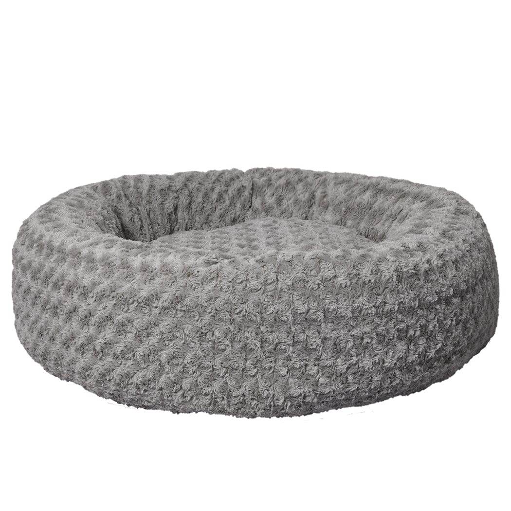 Calming Dog Bed Warm Soft Plush Sofa Pet Cat Cave Washable Portable Grey L