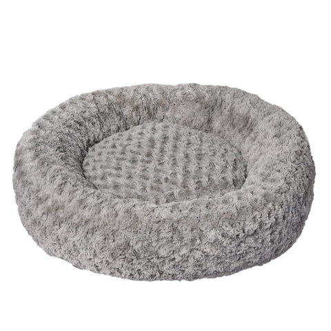 Calming Dog Bed Warm Soft Plush Sofa Pet Cat Cave Washable Portable Grey M