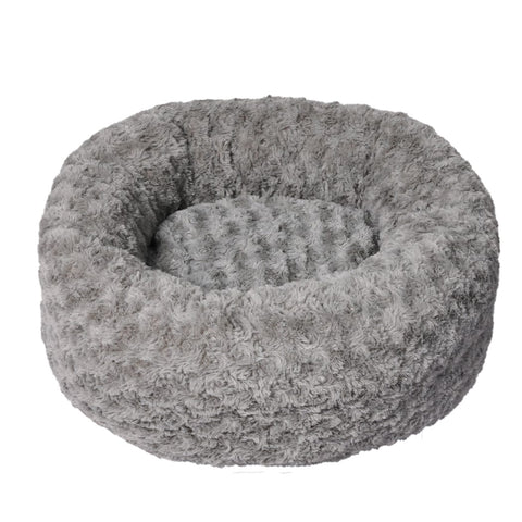 Calming Dog Bed Warm Soft Plush Sofa Pet Cat Cave Washable Portable Grey S