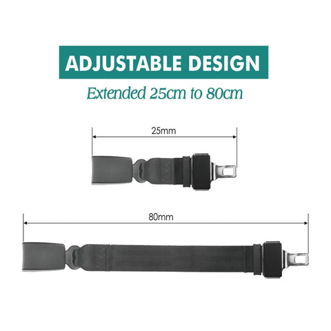 Car Vehicle Seat Belt Extension Extender Strap Black Safety Buckle