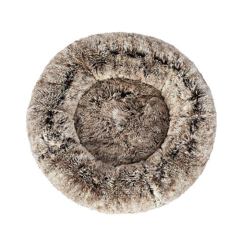 Cat Dog Donut Nest Calming Mat Soft Plush Kennel Coffee L