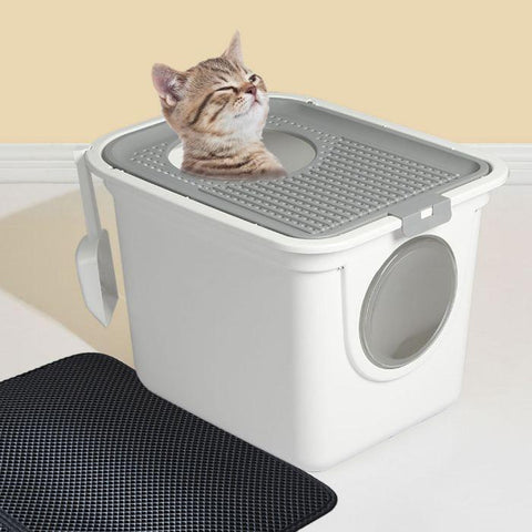 Cat Litter Box Furniture Fully Enclosed Cabinet Toilet Basin Bonus Shovel