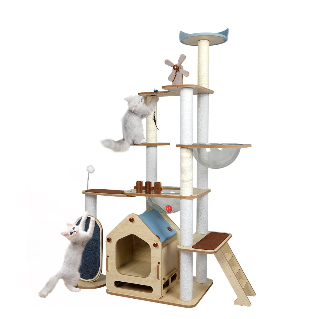 Cat Tree Scratching Post Scratcher Cats Tower Wood Condo Toys House 168cm