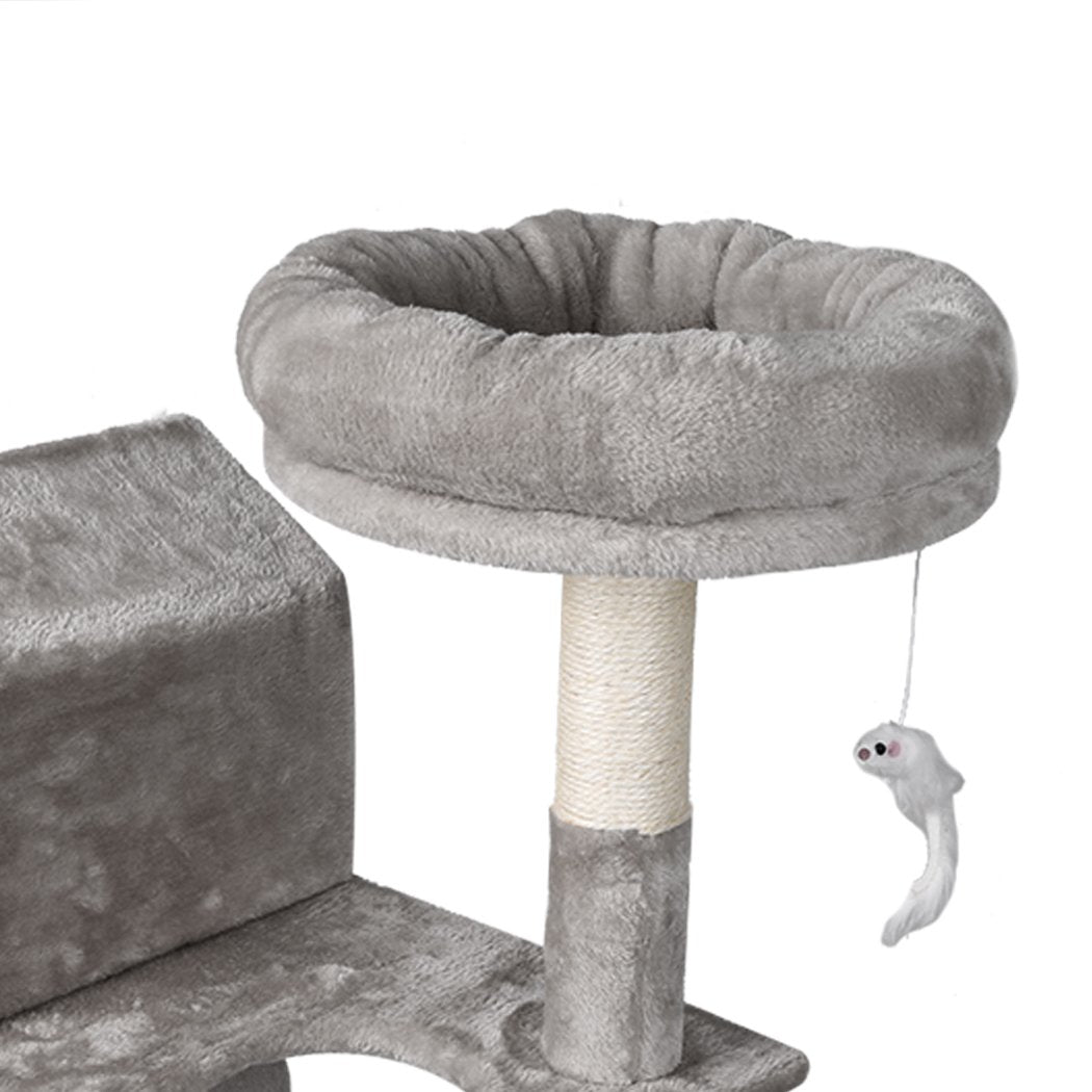 Pet Products Cat Tree Scratching Post Scratcher Tower Condo House Furniture Grey 110cm