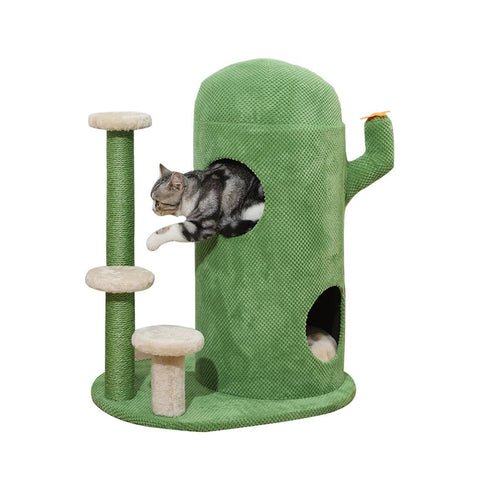 Cat Tree Tower Play Pet Activity Kitty Bed-Green