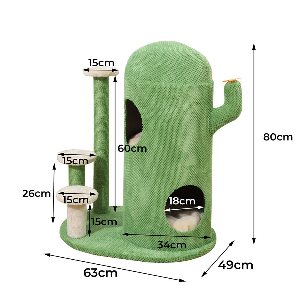 Cat Tree Cat Tree Tower Play Pet Activity Kitty Bed-Green