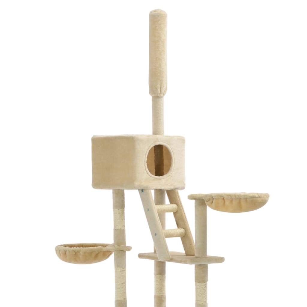 vidaxl30- Cat Tree with Sisal Scratching Posts 230-260 cm Beige