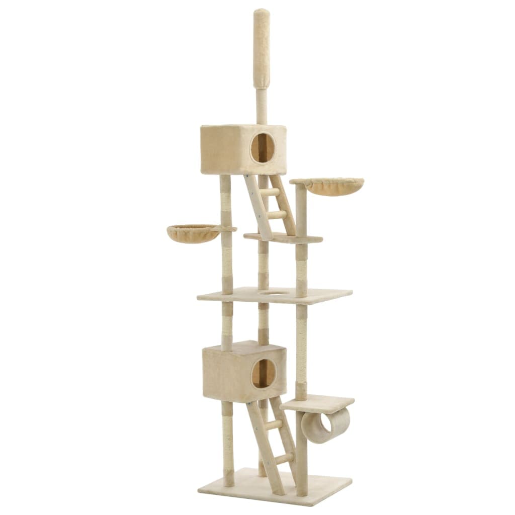 vidaxl30- Cat Tree with Sisal Scratching Posts 230-260 cm Beige