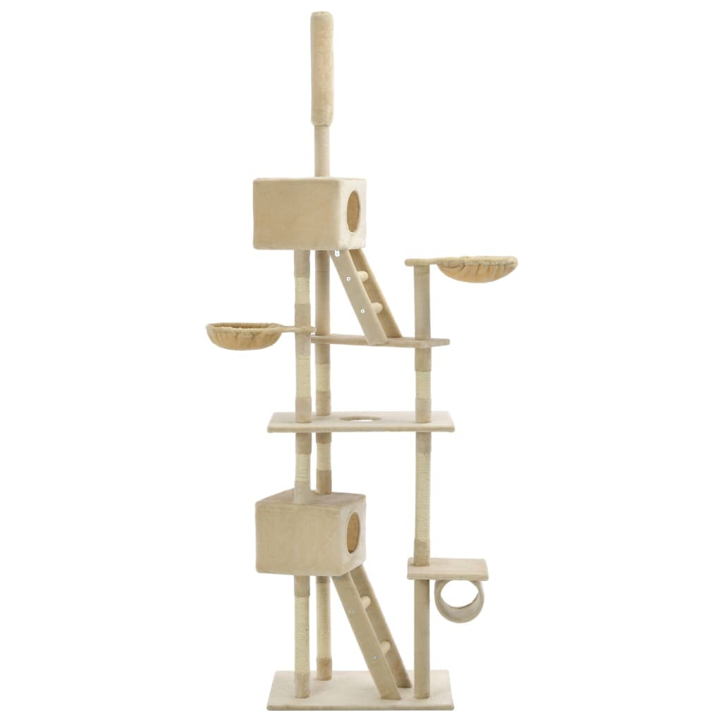 vidaxl30- Cat Tree with Sisal Scratching Posts 230-260 cm Beige