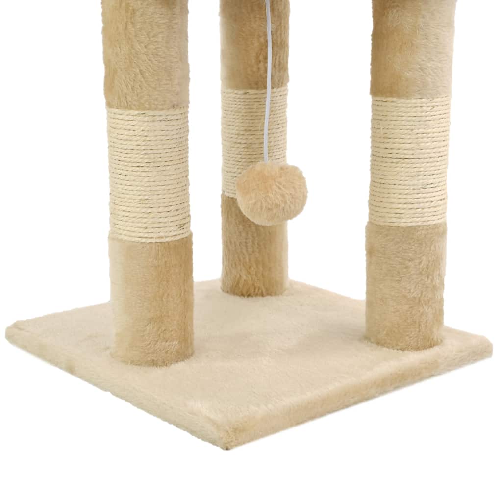 vidaxl20- Cat Tree with Sisal Scratching Posts 65 cm Beige