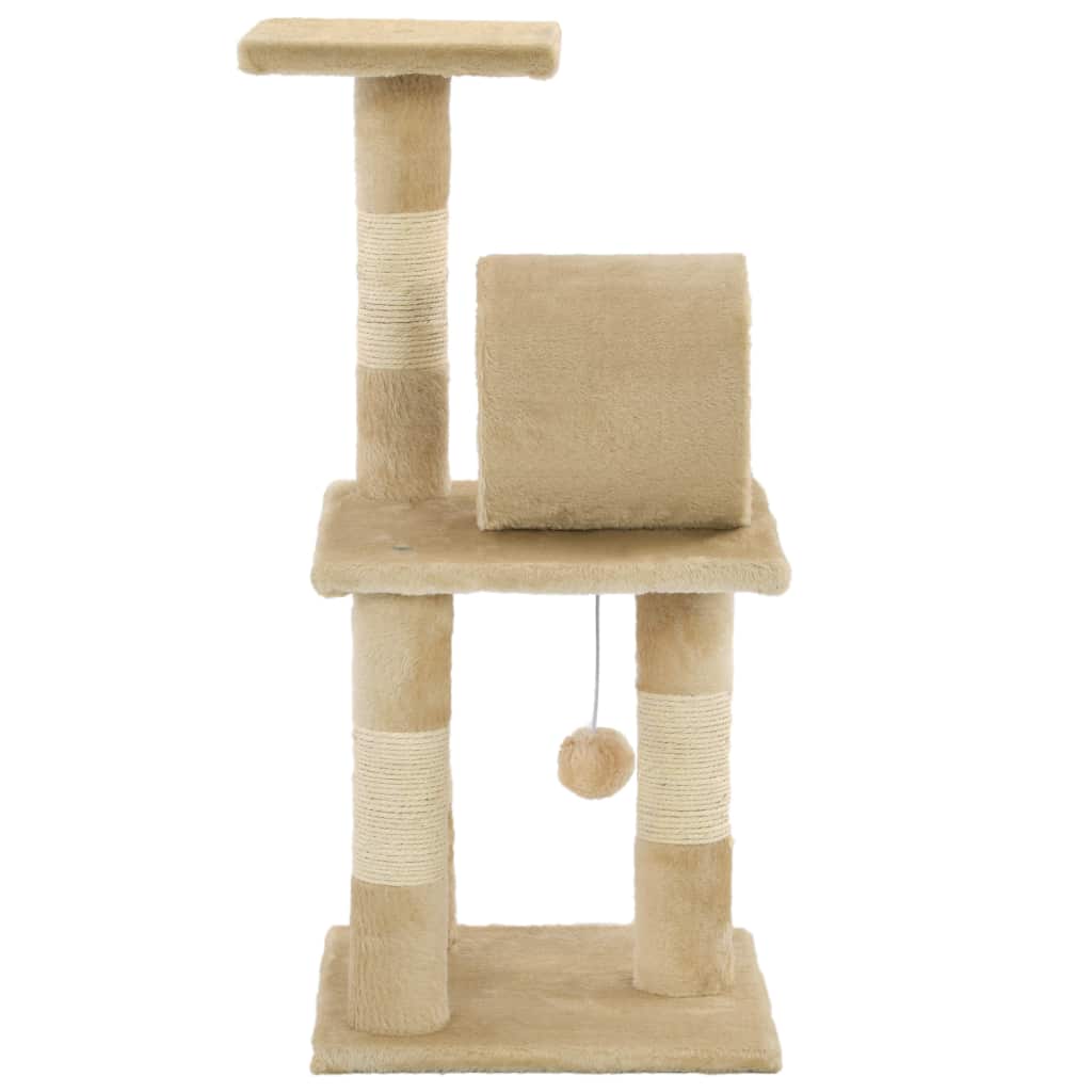 vidaxl20- Cat Tree with Sisal Scratching Posts 65 cm Beige