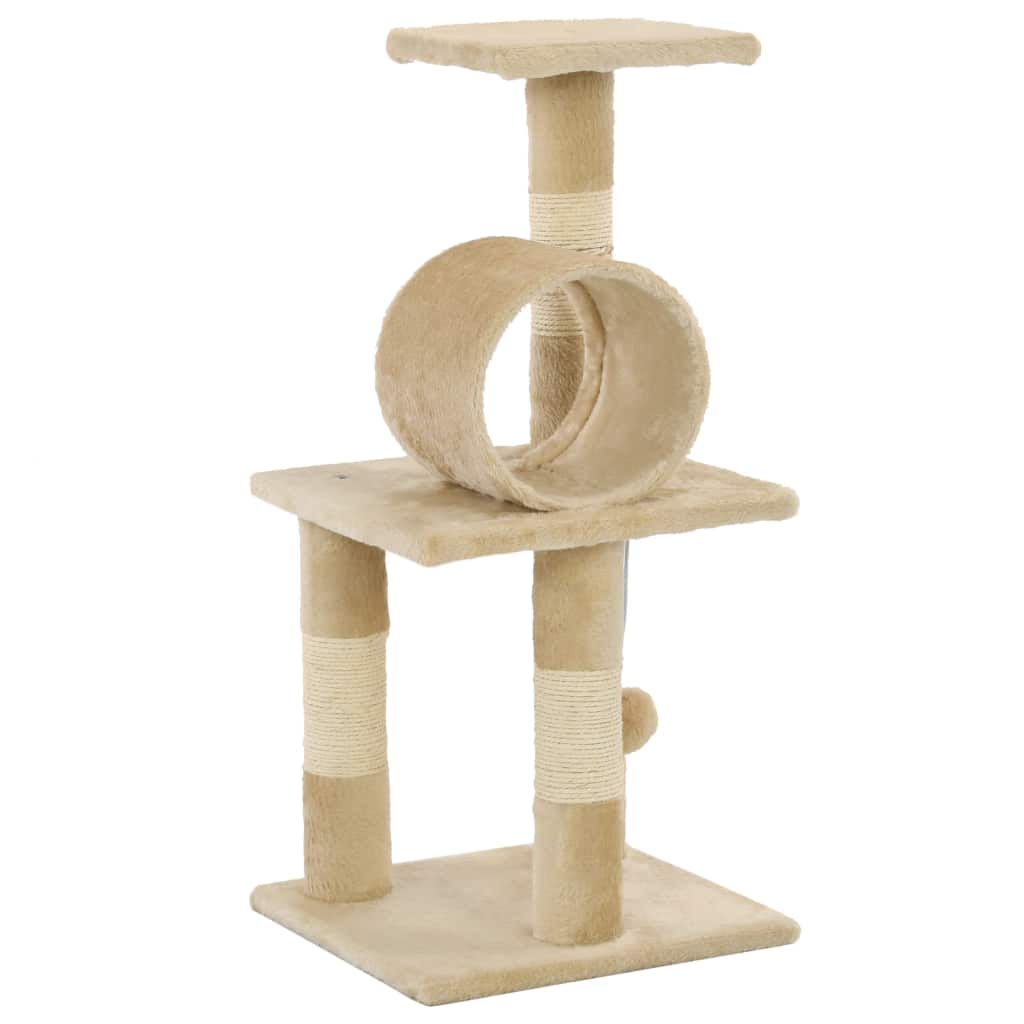 vidaxl20- Cat Tree with Sisal Scratching Posts 65 cm Beige